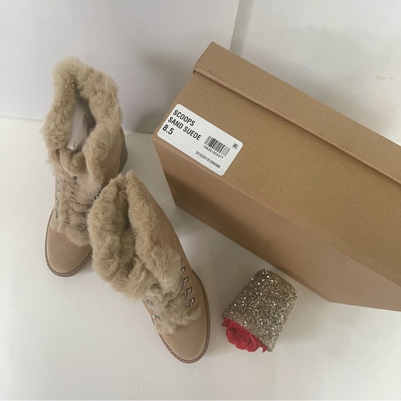 Steve Madden Sand Suede Scoops Faux Fur Platform Bootie- New Box - Duplicate - Picture 5 of 16